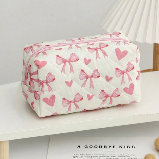 Pink Bows Makeup Bag