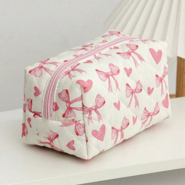 Pink Bows Makeup Bag