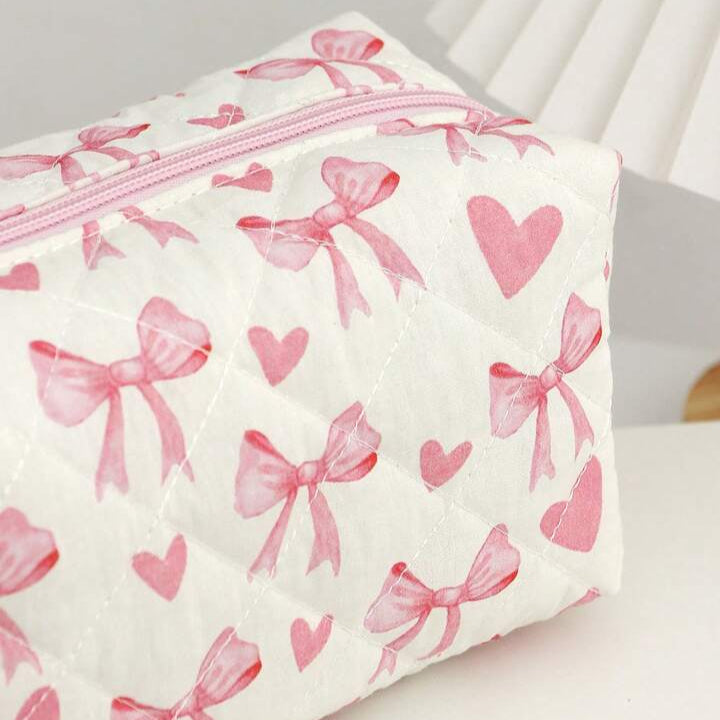 Pink Bows Makeup Bag