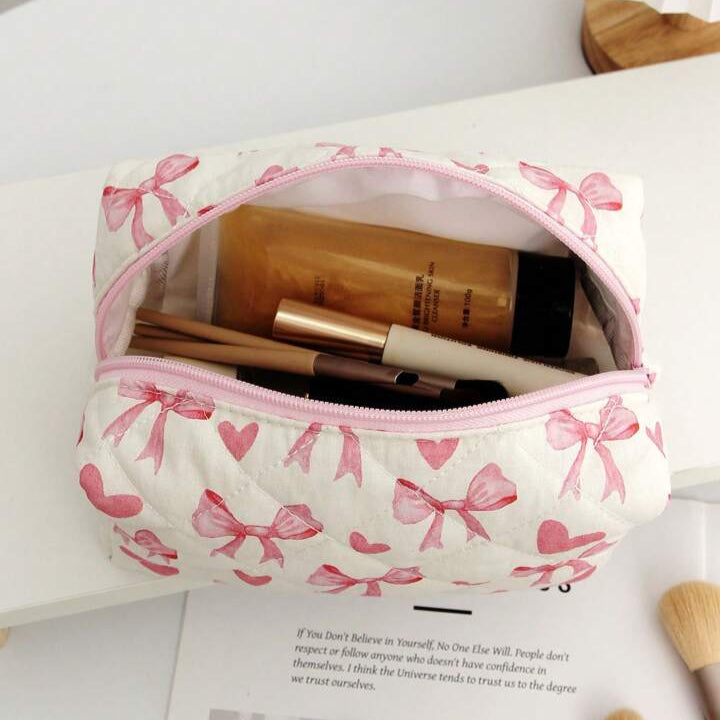 Pink Bows Makeup Bag