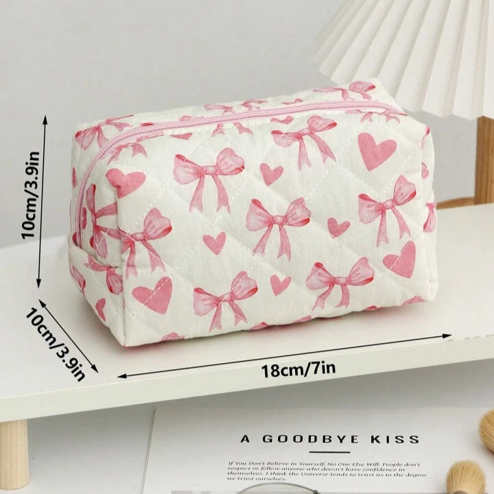 Pink Bows Makeup Bag