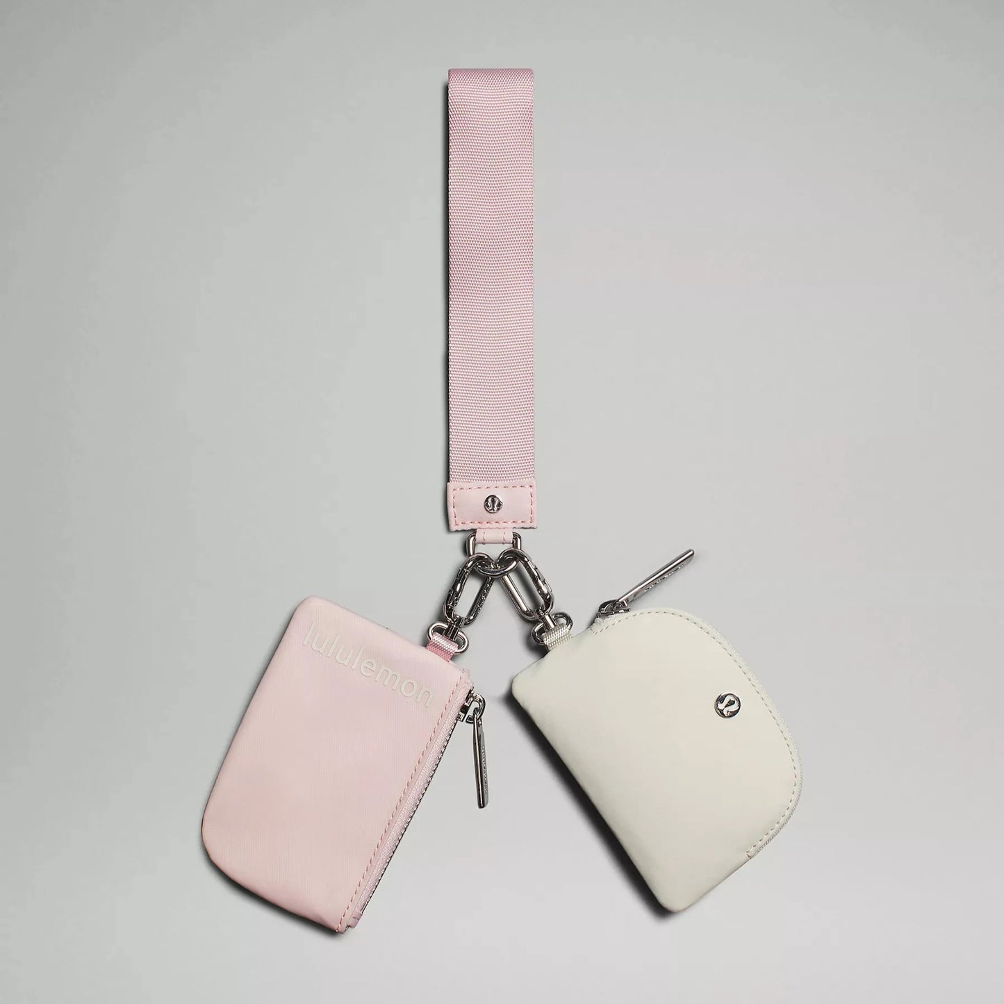 Dual Pouch Wristlet - Flush Pink/Bone