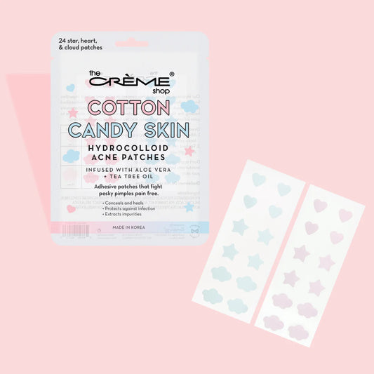 Cotton Candy Skin Hydrocolloid Acne Patches - Infused With Aloe Vera + Tea Tree