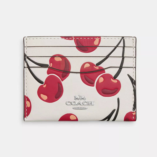 Slim Id Card Case With Cherry Print | PREVENTA