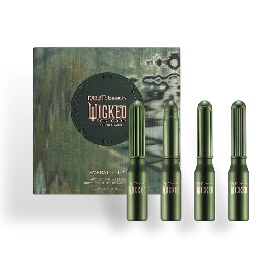 r.e.m. beauty x Wicked: For Good Emerald City Metallic Eyeliner Set | PREVENTA