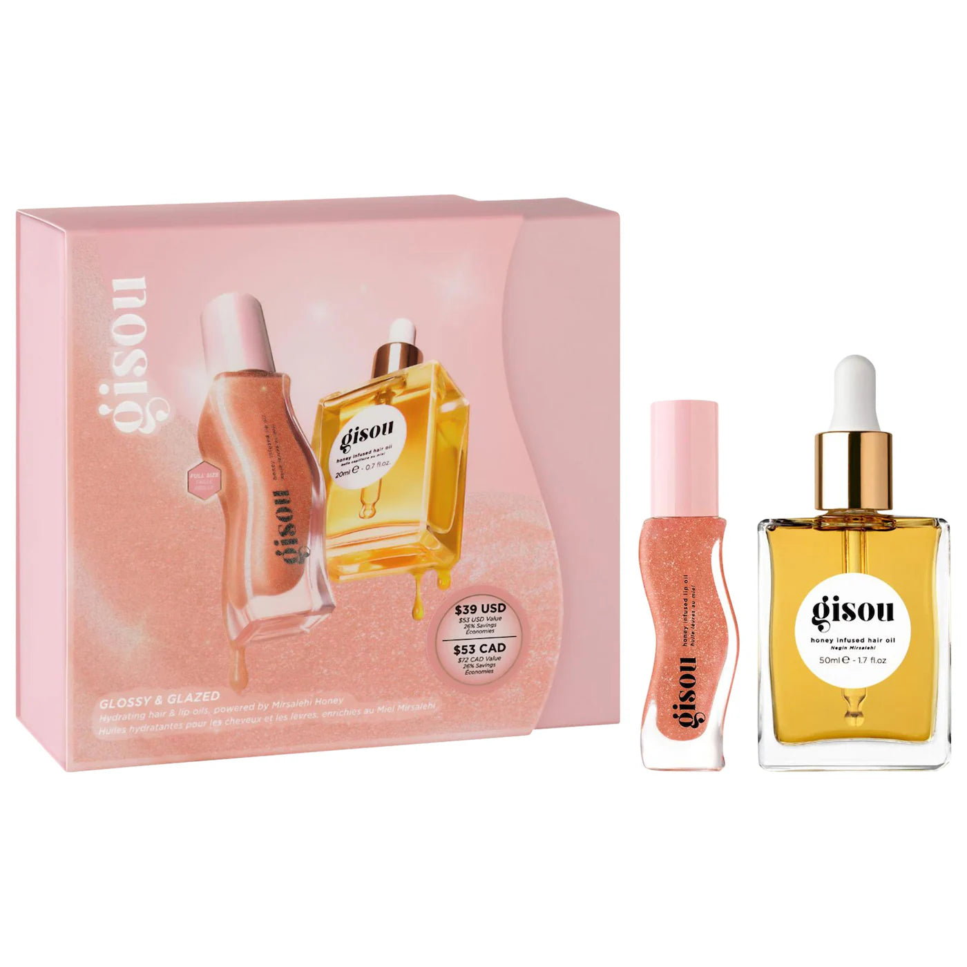 Glossy & Glazed Hair & Lip Oil Gift Set | PREVENTA
