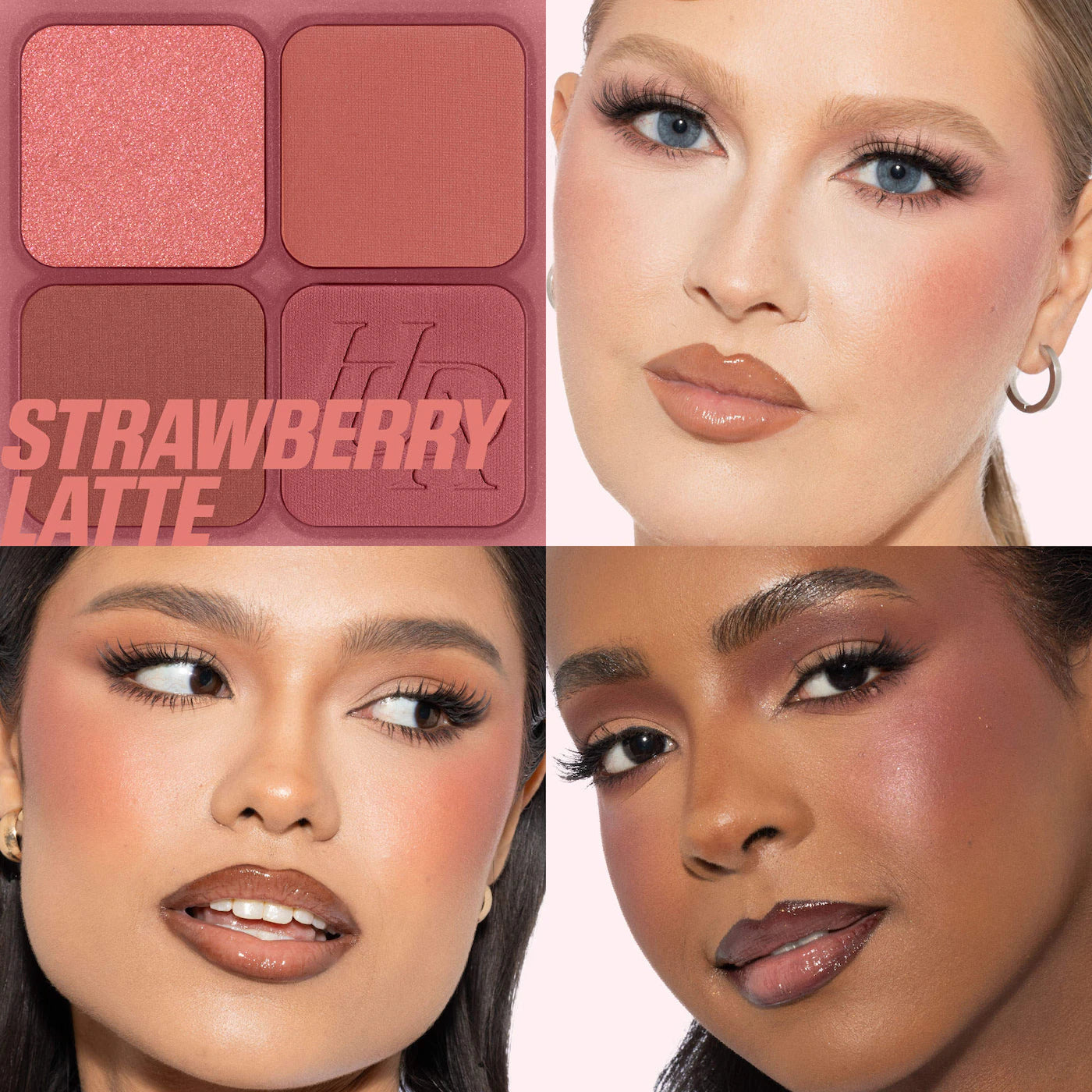 Strawberry Latte Blush Filter Blurring Blushlighters Palette | PREVENTA