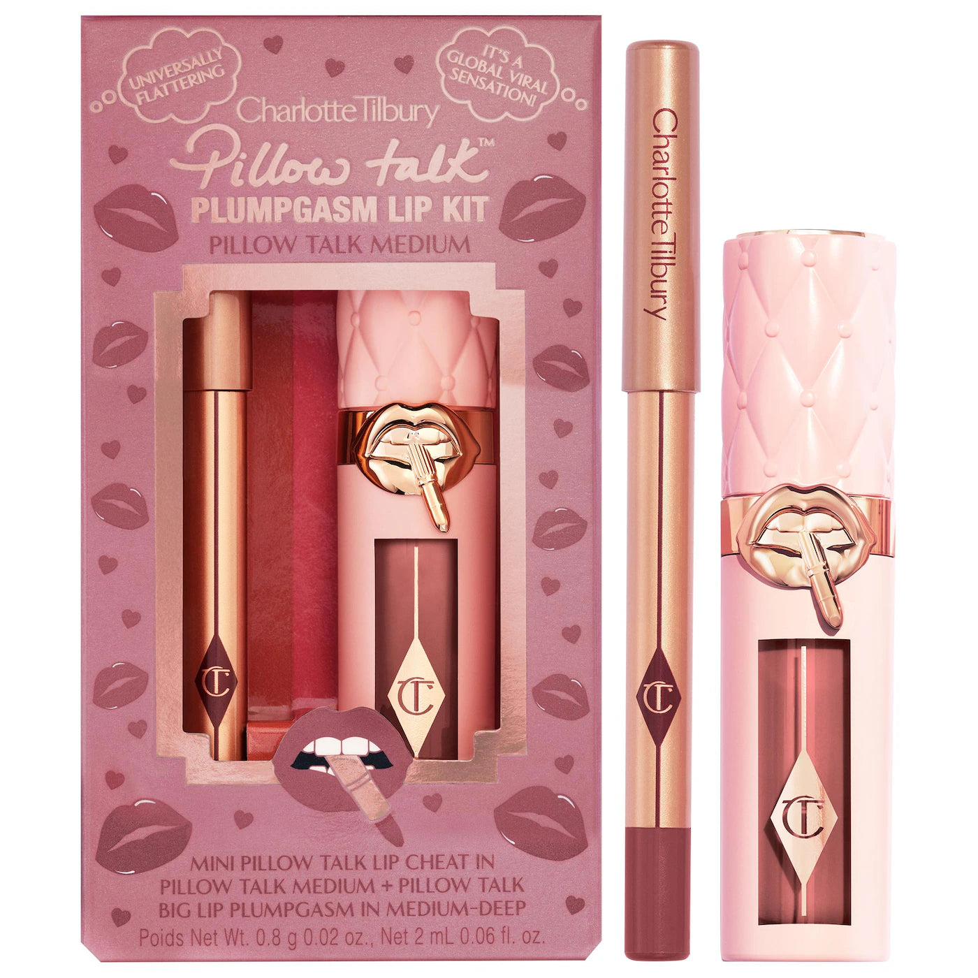 Mini Pillow Talk Plumpgasm Lip Liner & Lip Gloss Set - Pillow Talk Medium | PREVENTA