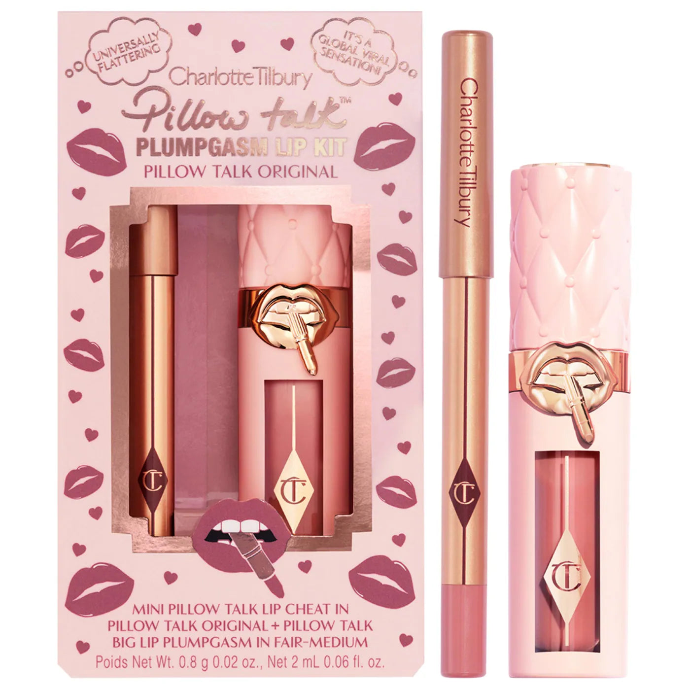 Mini Pillow Talk Plumpgasm Lip Liner & Lip Gloss Set - Pillow Talk | PREVENTA