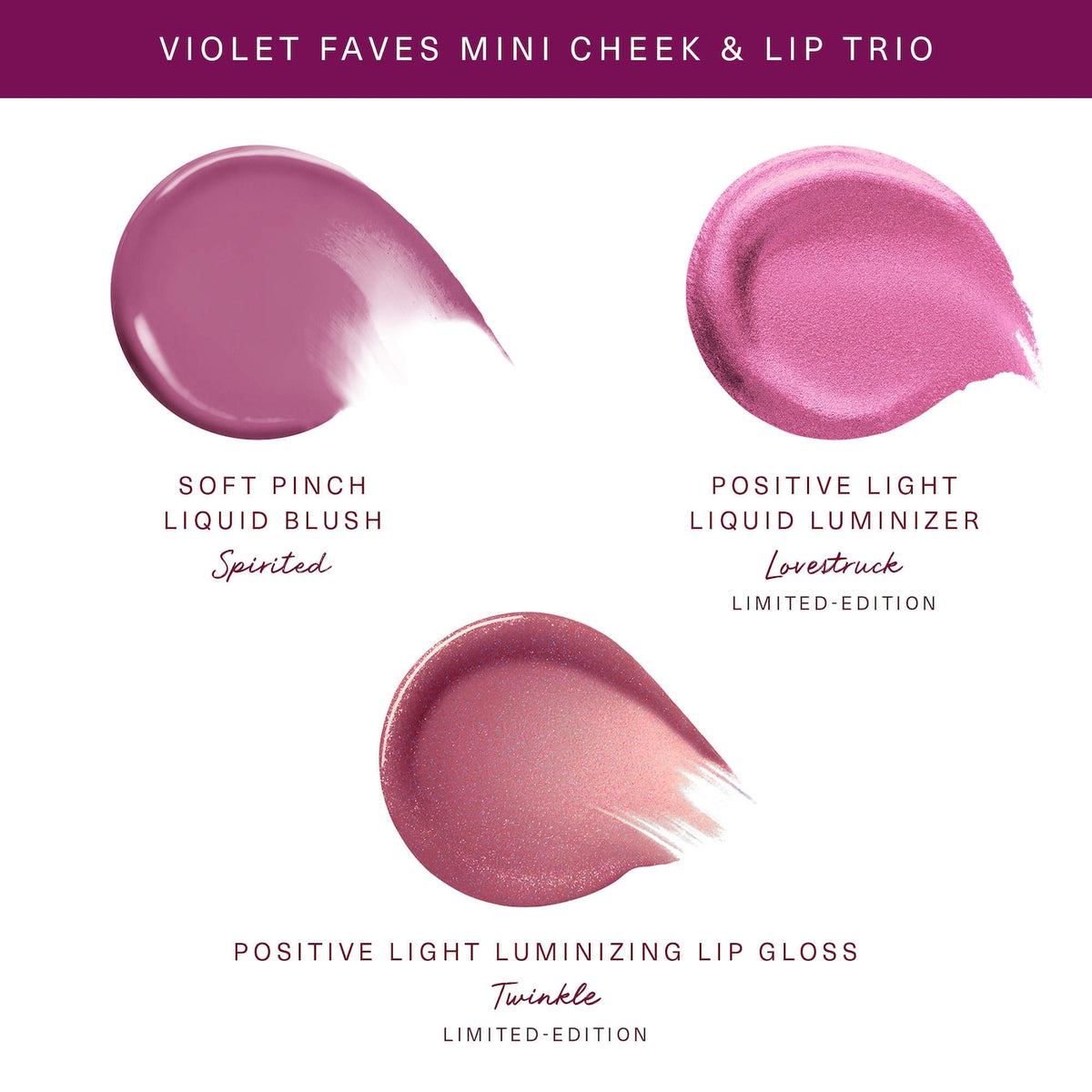 Violet Faves Mini Cheek & Lip Trio Makeup Gift Set | PREVENTA