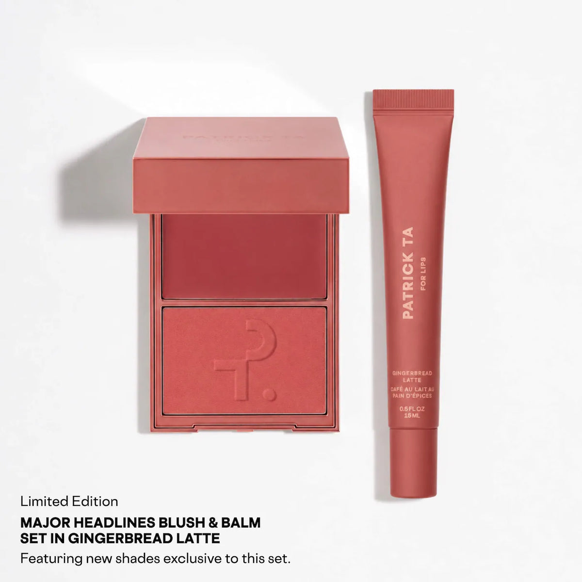 Major Headlines Double-Take Crème & Powder Blush Duo & Lip Balm Makeup Gift Set - Something Spicy, Gingerbread Latte