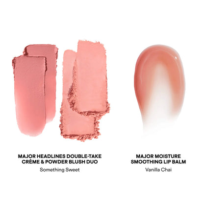 Major Headlines Double-Take Crème & Powder Blush Duo & Lip Balm Makeup Gift Set - Something Sweet, Vanilla Chai