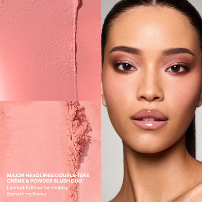 Major Headlines Double-Take Crème & Powder Blush Duo & Lip Balm Makeup Gift Set - Something Sweet, Vanilla Chai