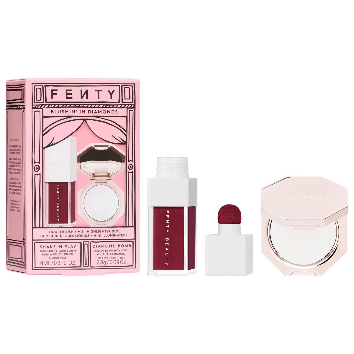 Blushin' In Diamonds Liquid Blush + Highlighter Duo Makeup Gift Set | PREVENTA