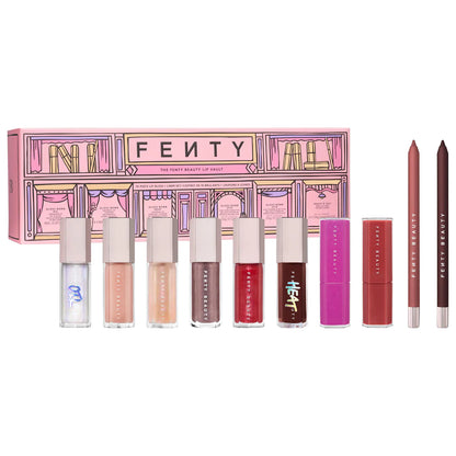 The Fenty Beauty Lip Vault 10-Piece Lip Gloss + Liner Makeup Gift Set | PREVENTA