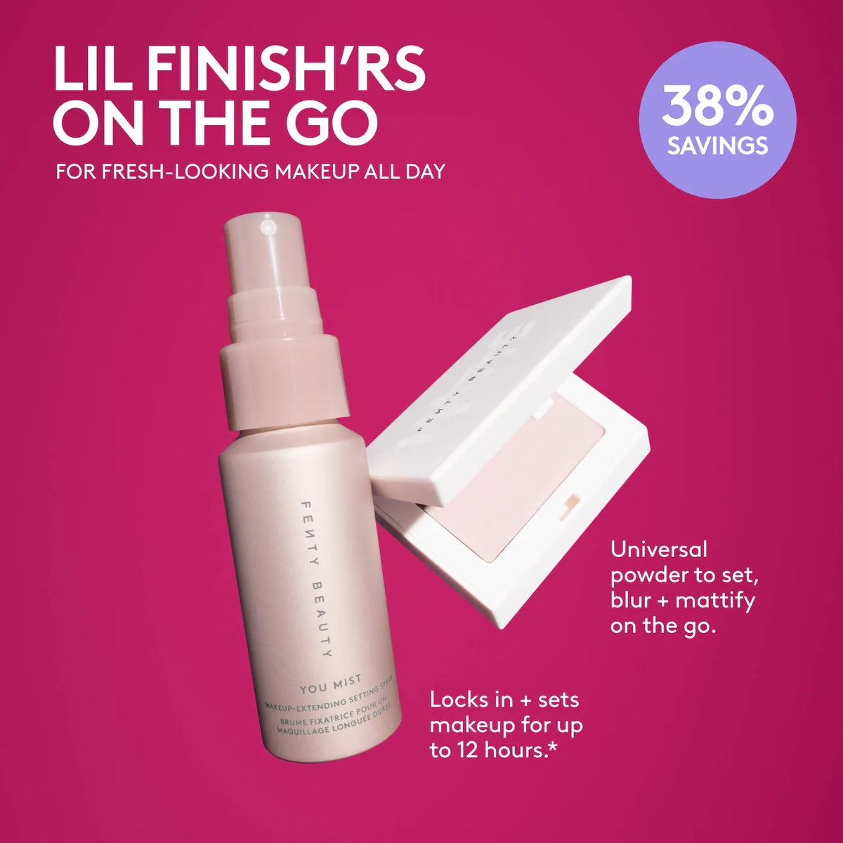 Lil Finish'rs Mini Setting Spray + Blotting Powder Duo Makeup Gift Set | PREVENTA