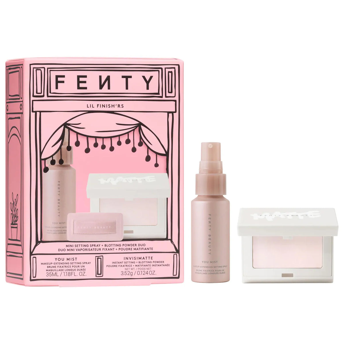 Lil Finish'rs Mini Setting Spray + Blotting Powder Duo Makeup Gift Set | PREVENTA