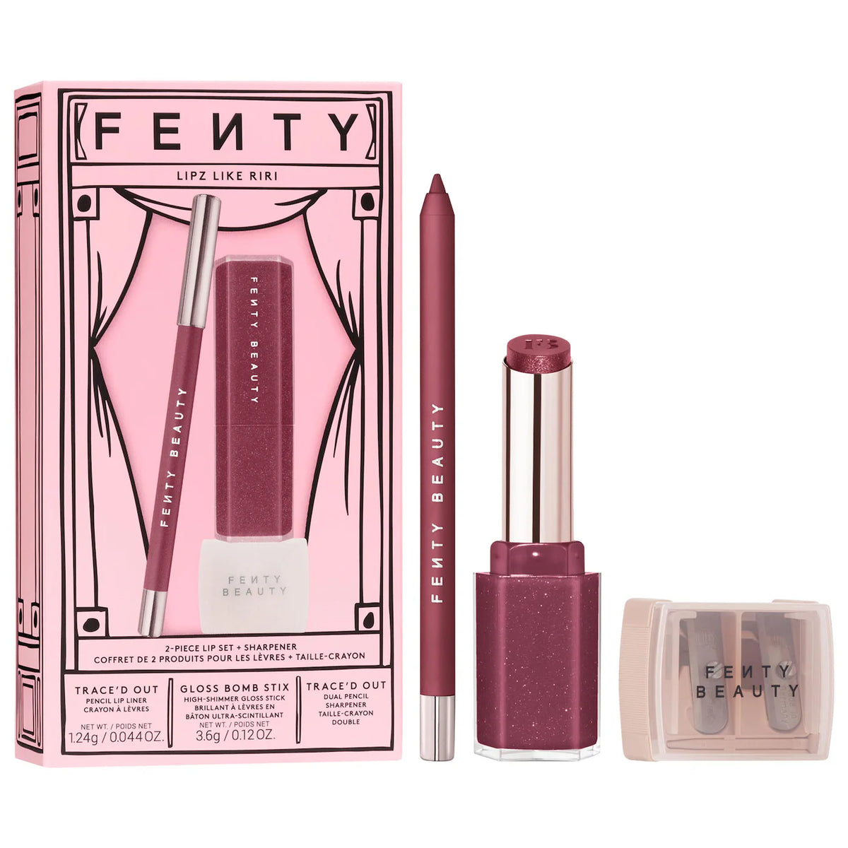 Lipz Like Riri 2-Piece Lip + Sharpener Makeup Gift Set | PREVENTA