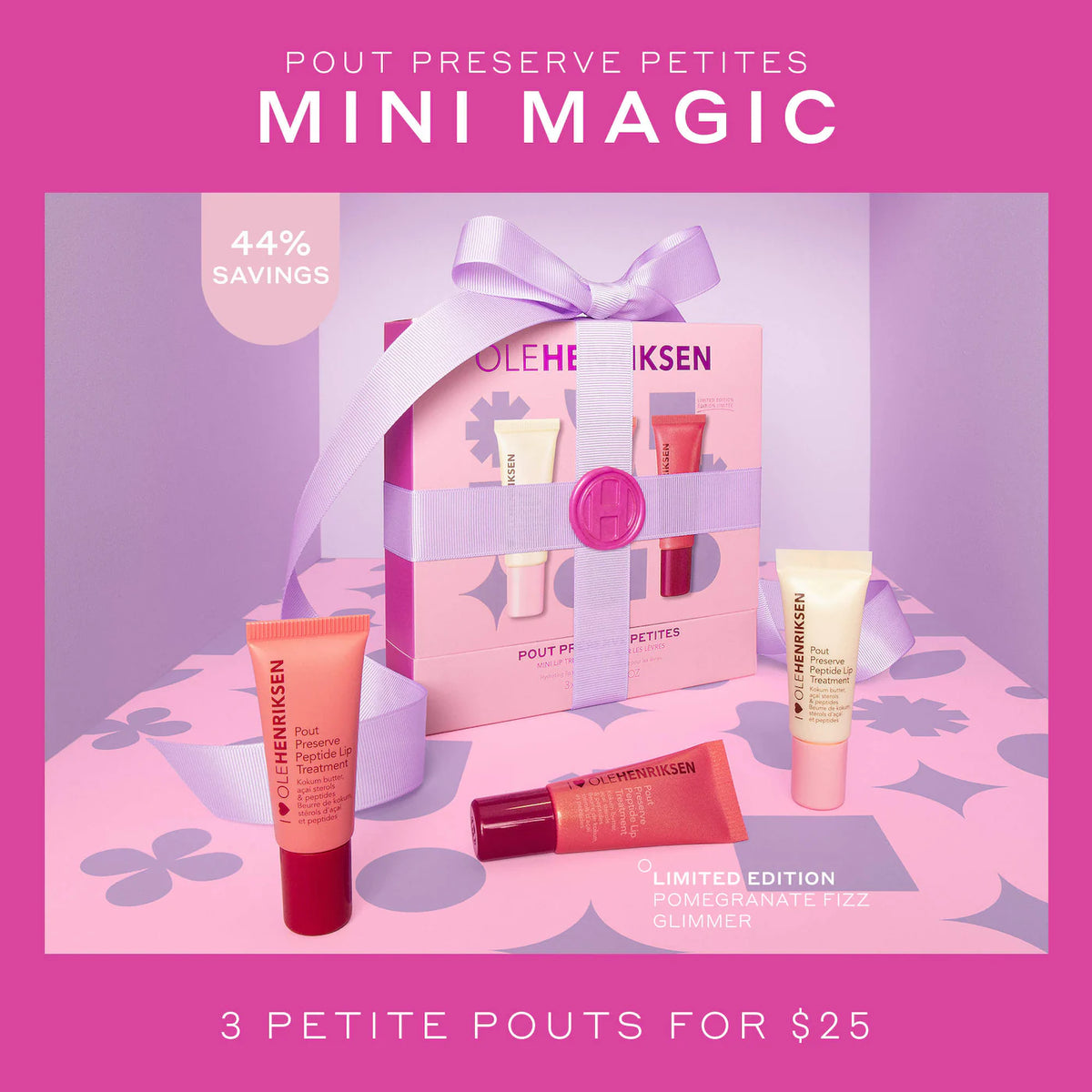 Pout Preserve Mini Hydrating Peptide Lip Trio Set | PREVENTA