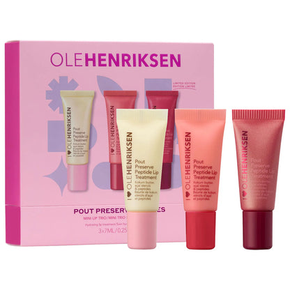 Pout Preserve Mini Hydrating Peptide Lip Trio Set | PREVENTA