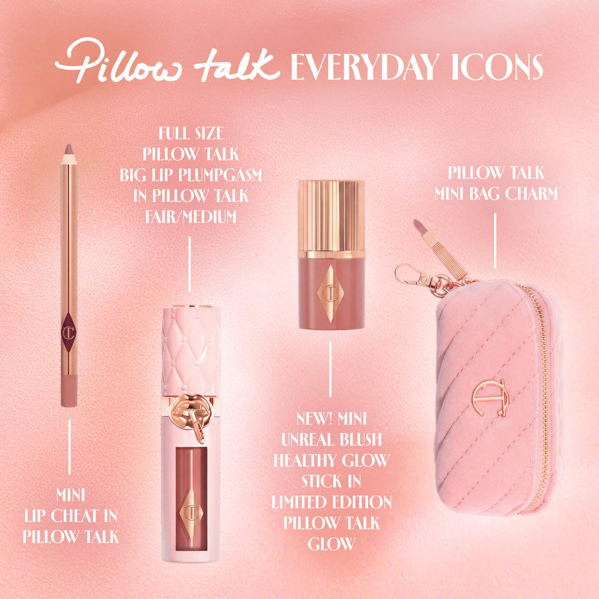 Pillow Talk Everyday Icons Lip & Cheek Makeup Gift Set | PREVENTA